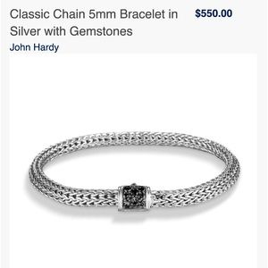 John Hardy Pave Icon Classic Chain Bracelet with Black Sapphires